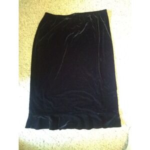 Talbot Girls black velvet Skirt‎ size 16 elastic waist dressy long Waist 30"